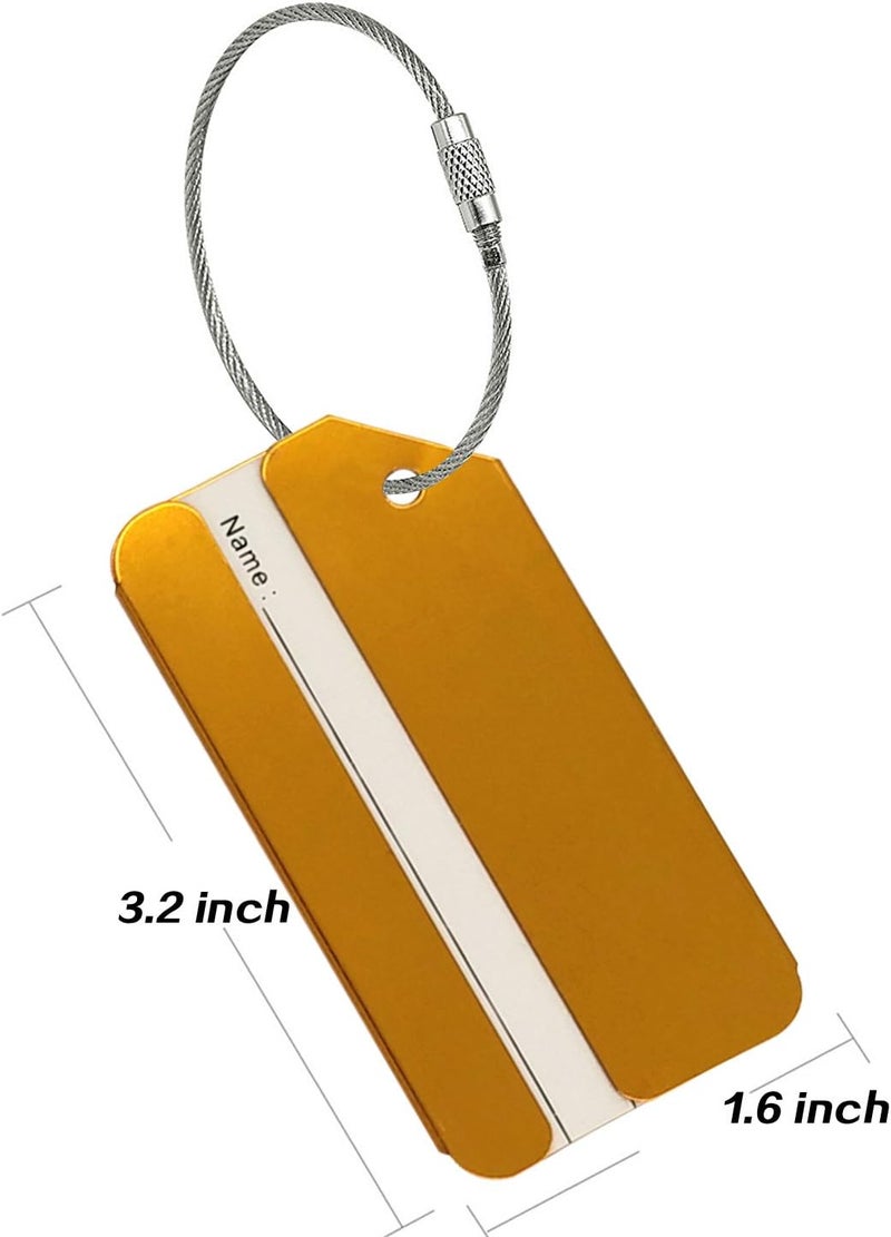 Ovener Aluminum Luggage Tags, Luggage Tag Holders for Travel Luggage Baggage Identifier by (5Pack Gold) - Image 5